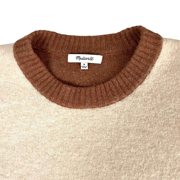 Madewell Payton Coziest Yarn Colorblock Pullover Sweater Alpaca Wool Medium - Picture 11 of 14